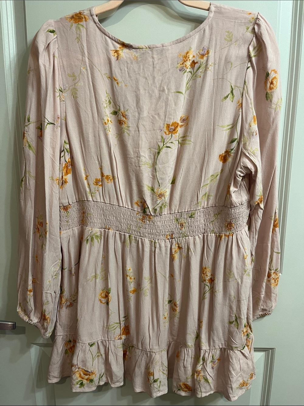 American Eagle Outfitters Blush Pink Floral Peasant Tunic - Picture 8 of 13